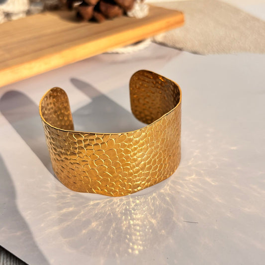 Snake Skin 18K Cuff Bracelet