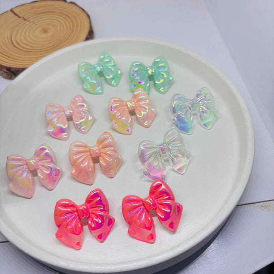 Holographic Colored Bow Earrings