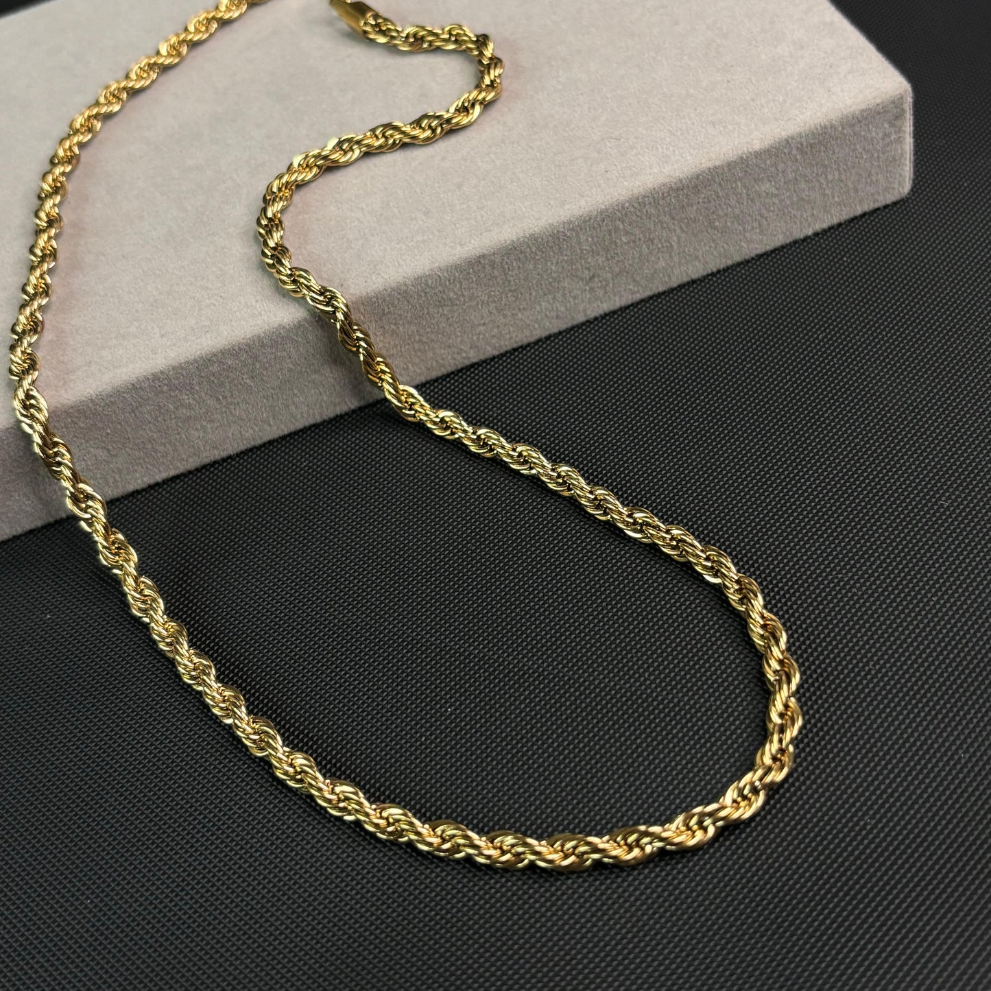 Twisted 18K Gold Plated Men's Chain 6mm