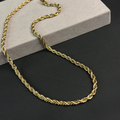 Twisted 18K Gold Plated Men's Chain 6mm