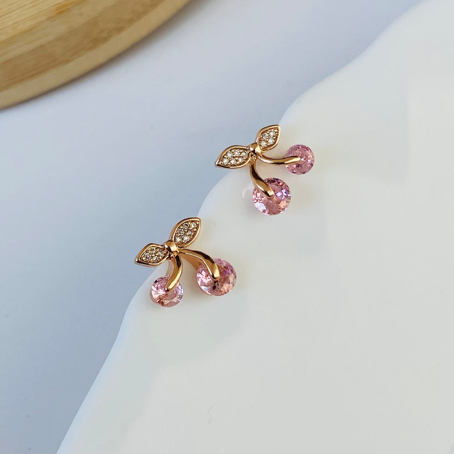 Pink Mini Cherry Earrings