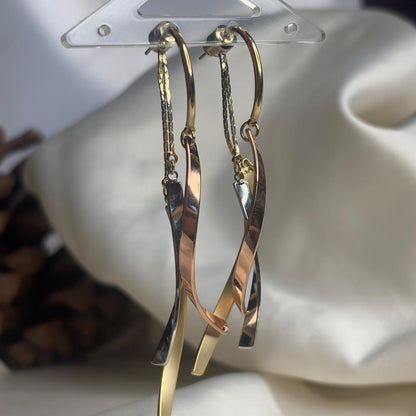 Wavy 3 Tone Earrings