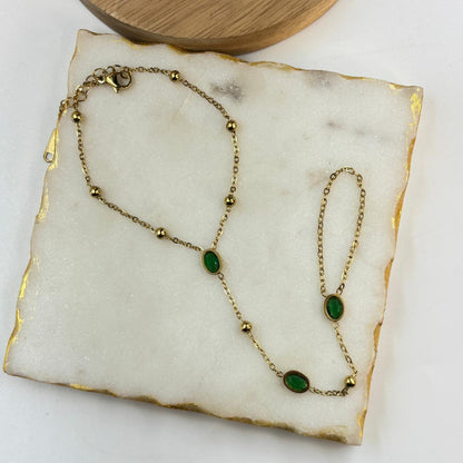 Emerald Ollie Hand Chain
