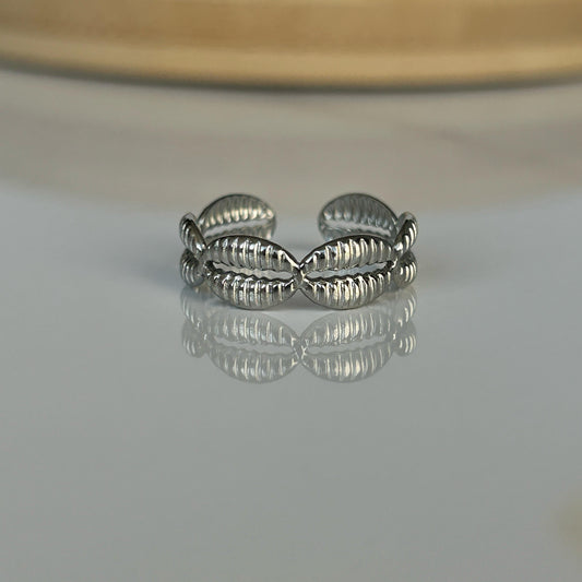 Cowry Shell Silver Ring