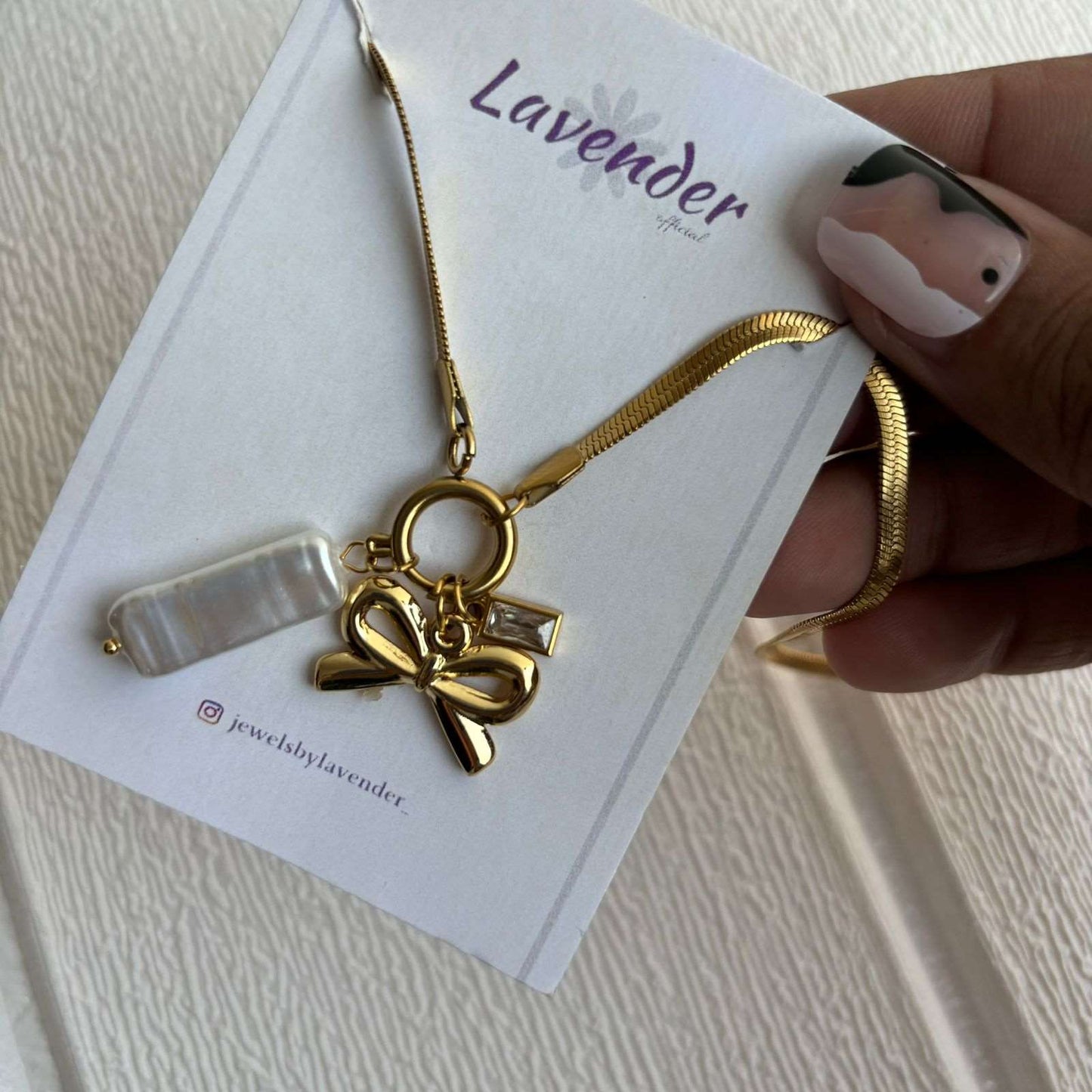 Bow Multi Charm Pandora Necklace