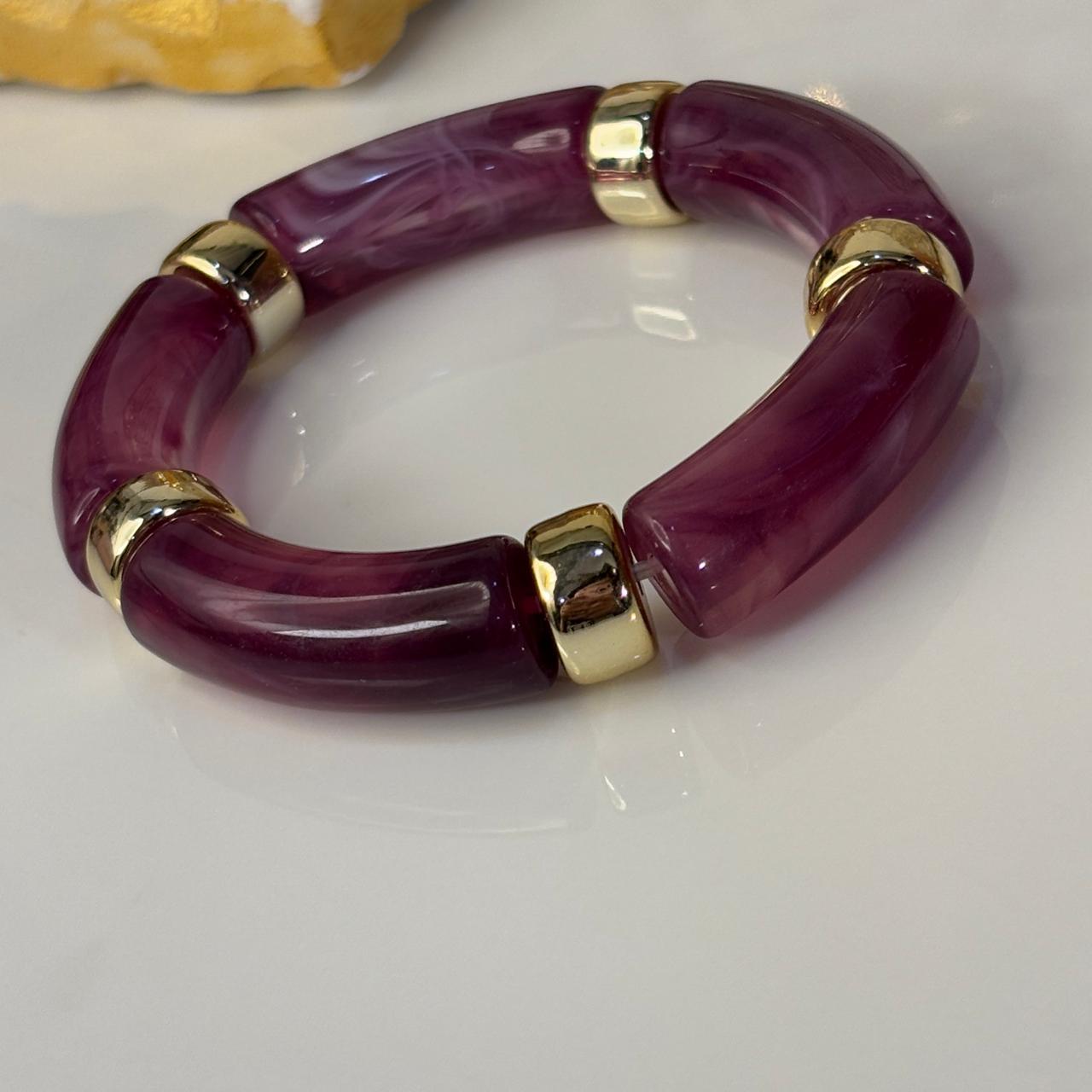 That Evening Wine! Stretachable Resin Bracelet