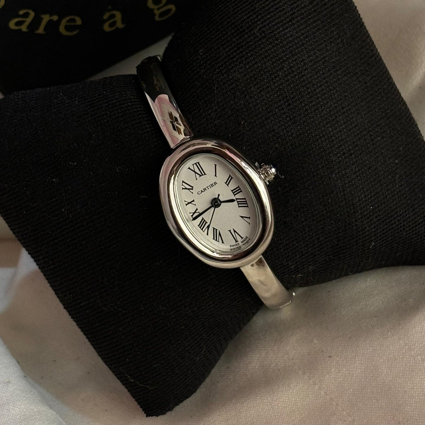 Vintage Cartier Bracelet Watch (Silver- White)