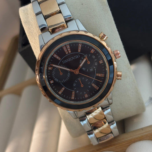 Swarovski Intricate Premium Watch ( Dual tone)