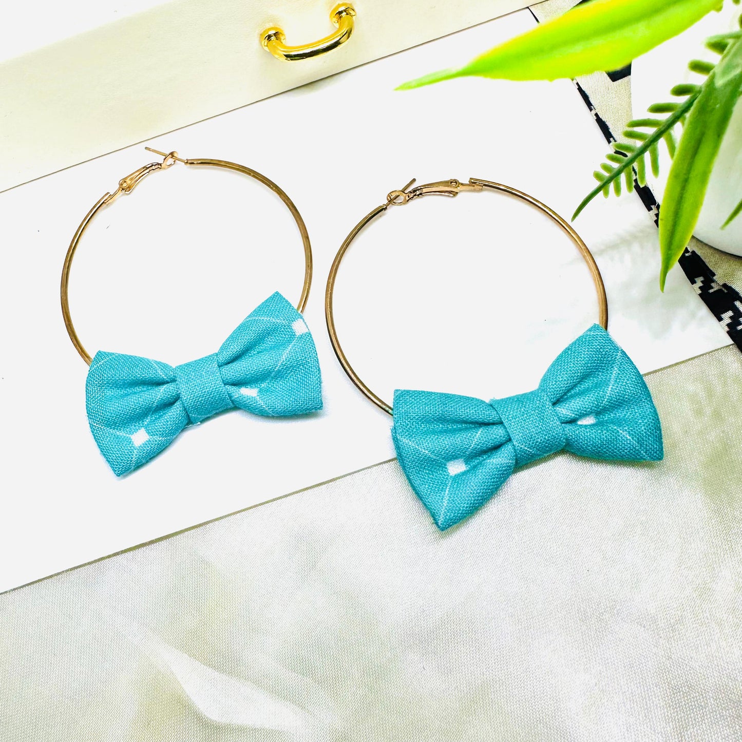 Turquoise Low Bow Handmade Earrings