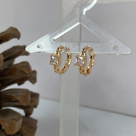 Square Luxe Mini Hoops