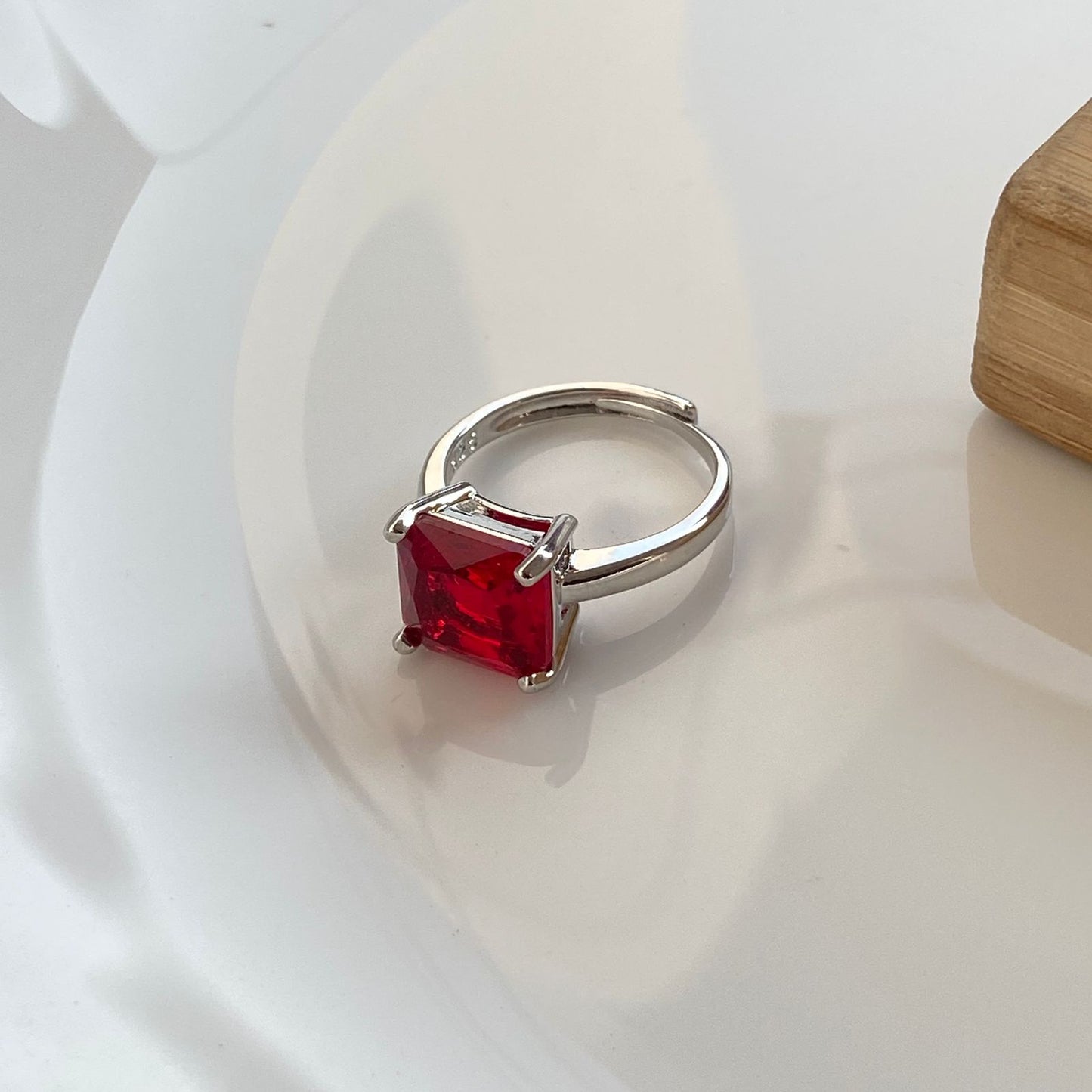 Ruby Red Solitaire Ring