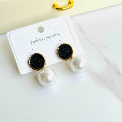 Resin Pearl Statement Earrings