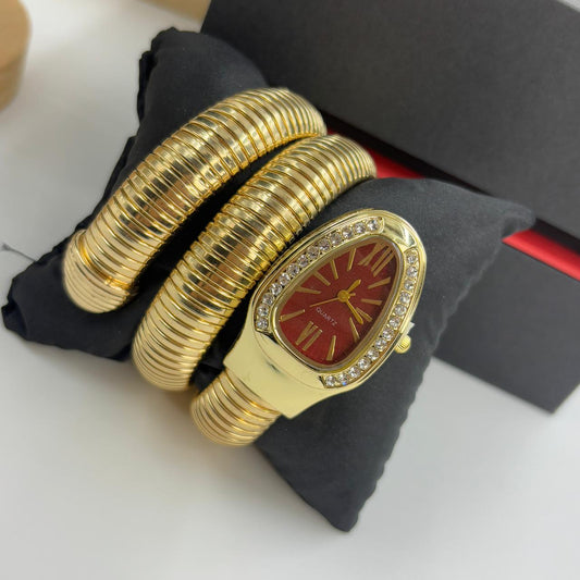 Spiral Watch ( Gold Red Dial)