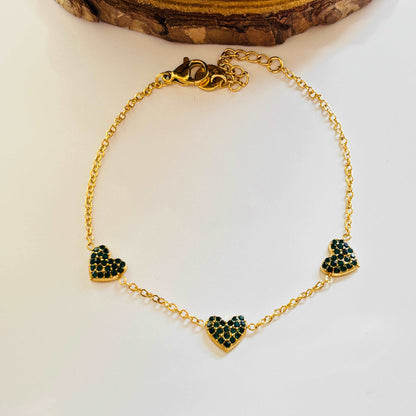 Emerald Lara Heart Bracelet