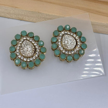 Noor Moisanite Stud Earrings ( Mint)