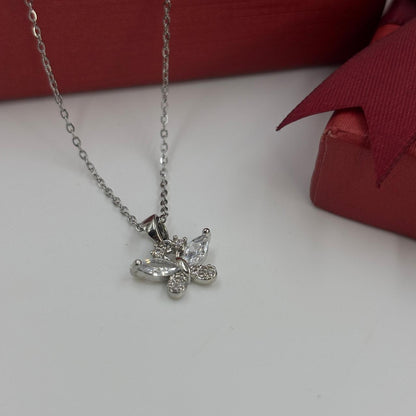 Dainty Flutterby Necklace ( Silver)