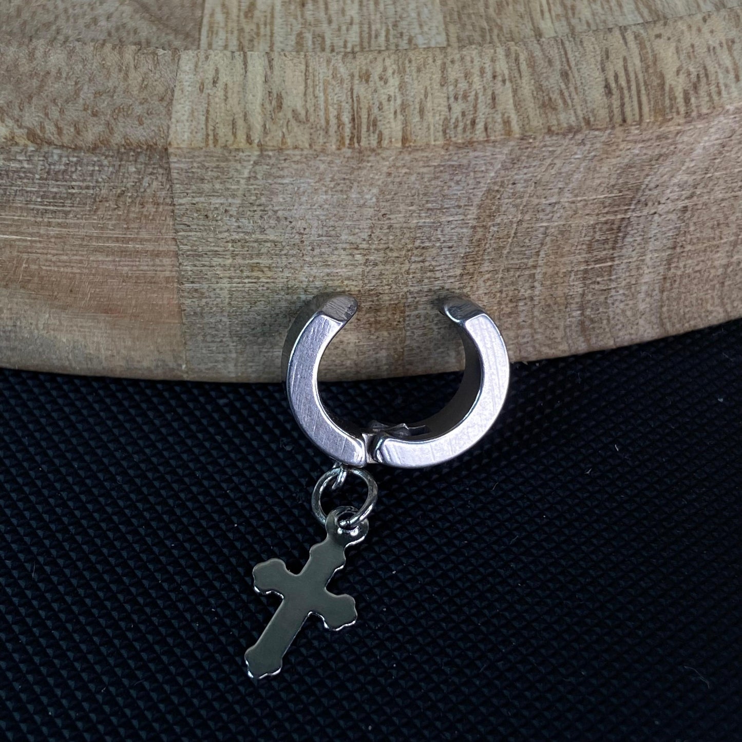 Cross #6 Men's Earring (Non-piercing)