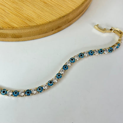 Evil Eye Minimal Tennis Bracelet