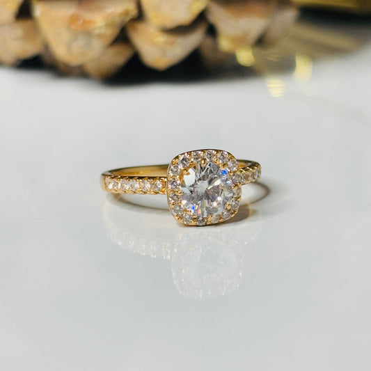 Rhodium Sapphire Rosegold Ring