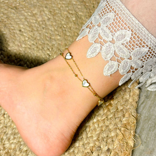 Pearl Heart Anklet