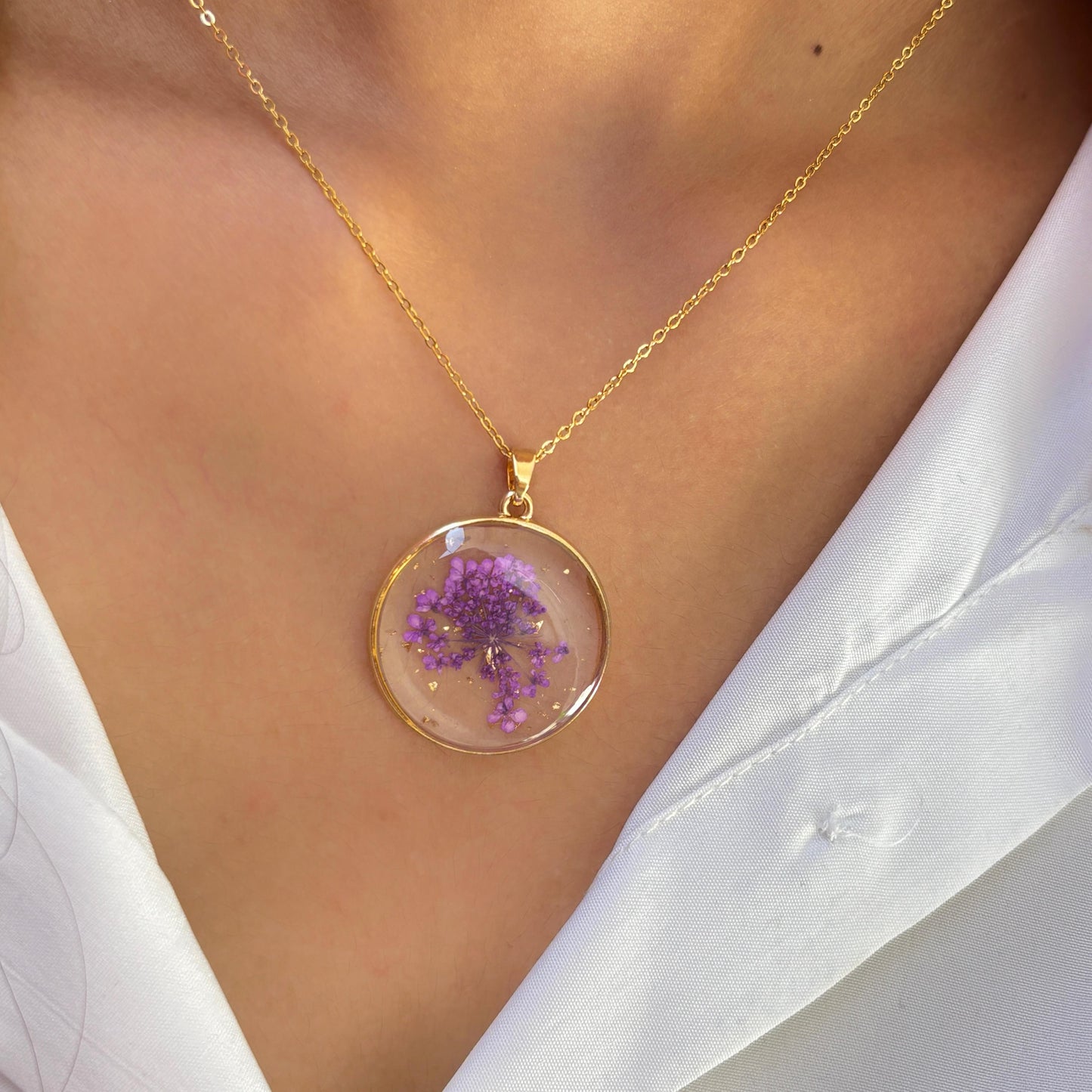 Lilac Resin Necklace