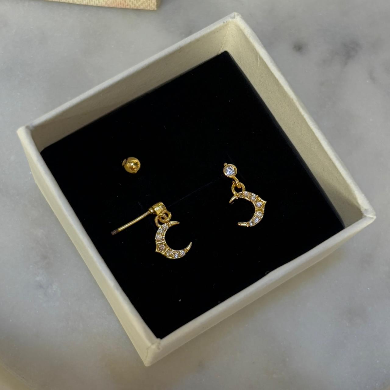 Moon Charm Flatback Earrings