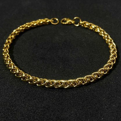 Boxy Link 18K Gold Plates Chain Bracelet