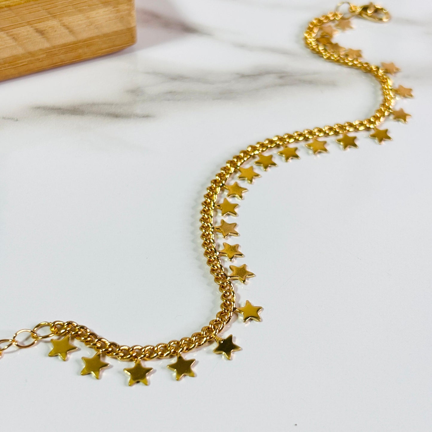 Star Drop Chain Bracelet