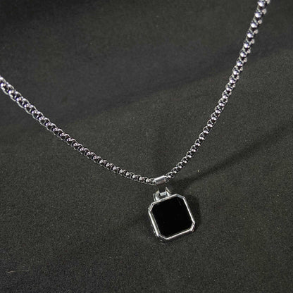 Caliber Square Silver Pendant Chain