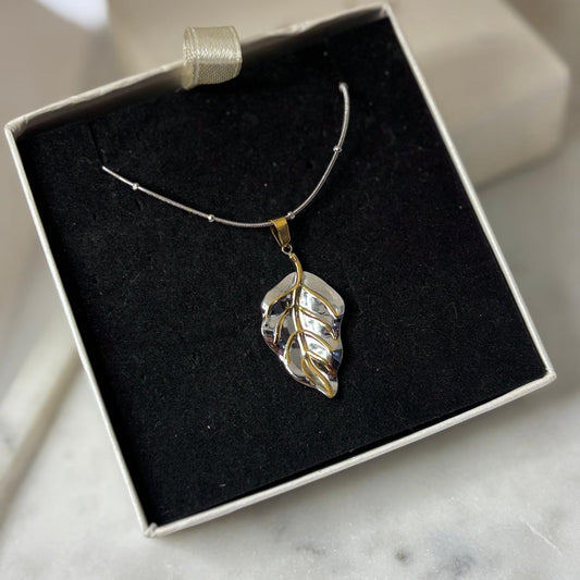 Leafy Dual Tone Necklace