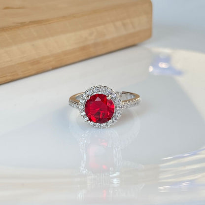 Ruby Round Solitaire Ring