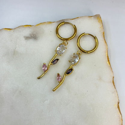 Tulip Cinderella Earrings (lavender-white)