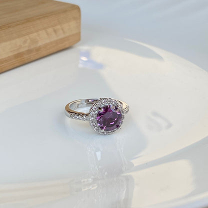 Lavender Round Solitaire Ring