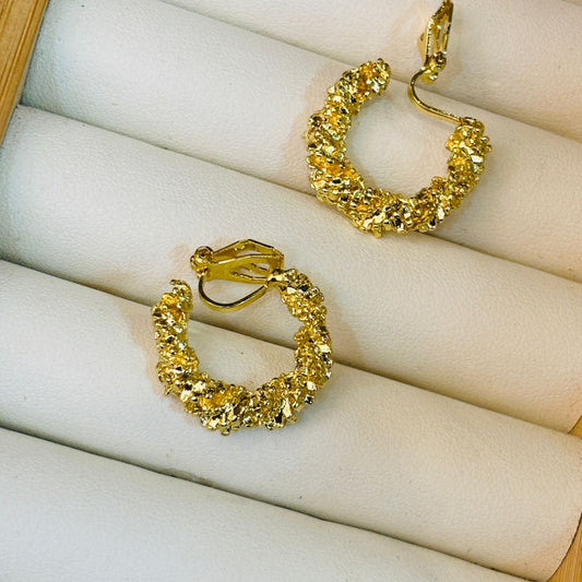 Foil Hoop Clip-On Earring