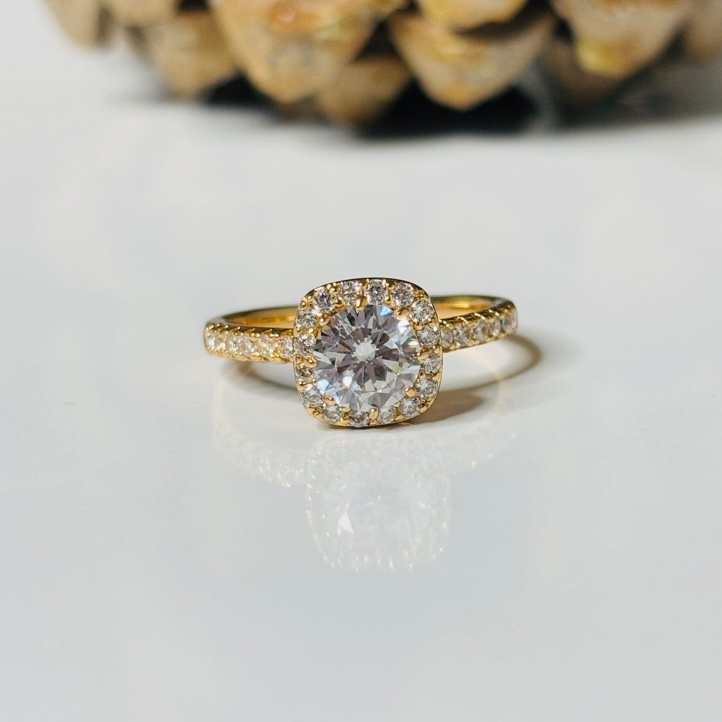 Rhodium Sapphire Rosegold Ring