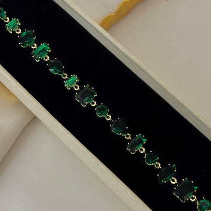Crystal Emerald Bejewelled Bracelet