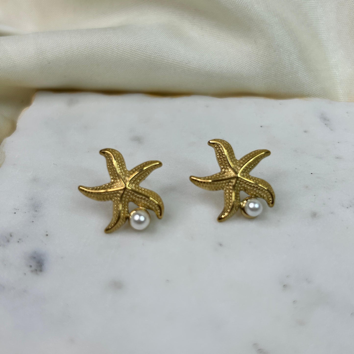 Pearl Starfish Earrings