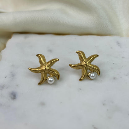 Pearl Starfish Earrings