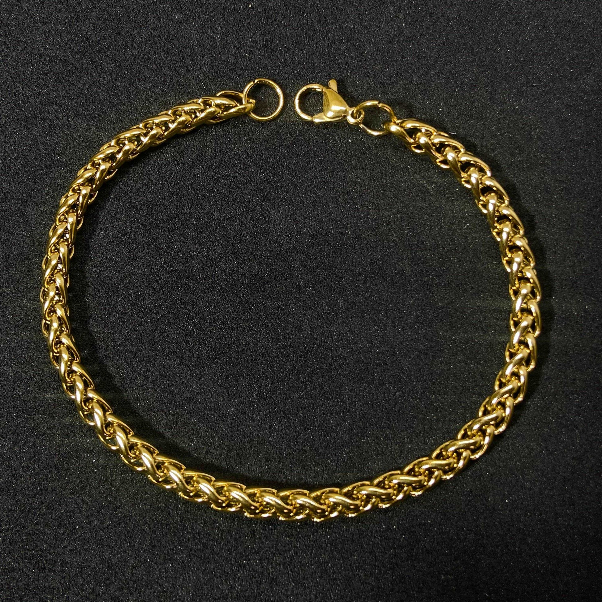 Boxy Link 18K Gold Plates Chain Bracelet