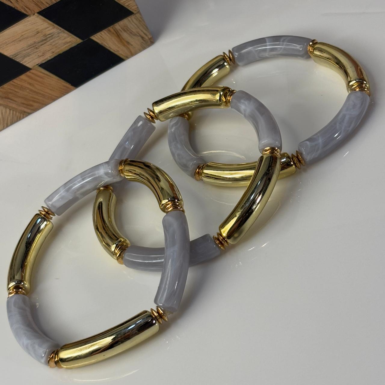 Charcoal Bamboo Stretchable Bracelets (Stack of 3)