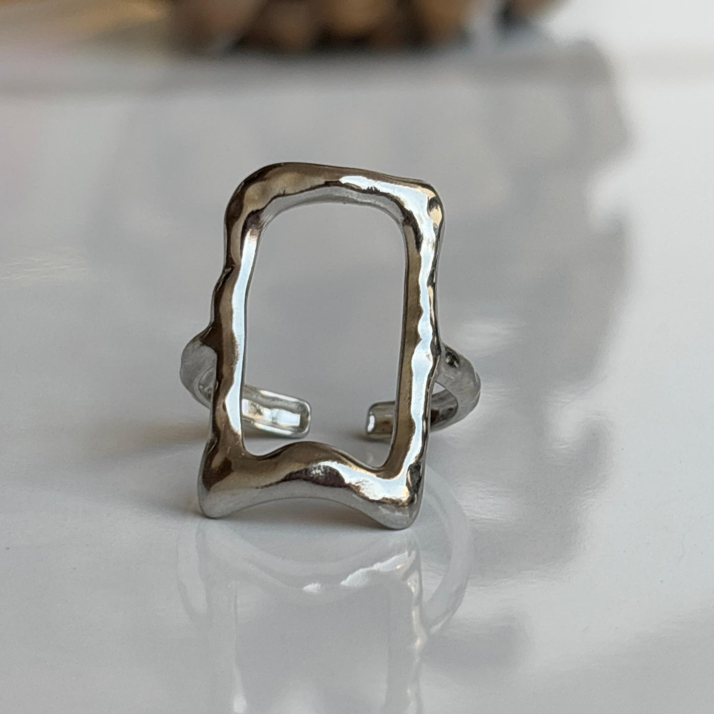 Hollow Silver Rectangular