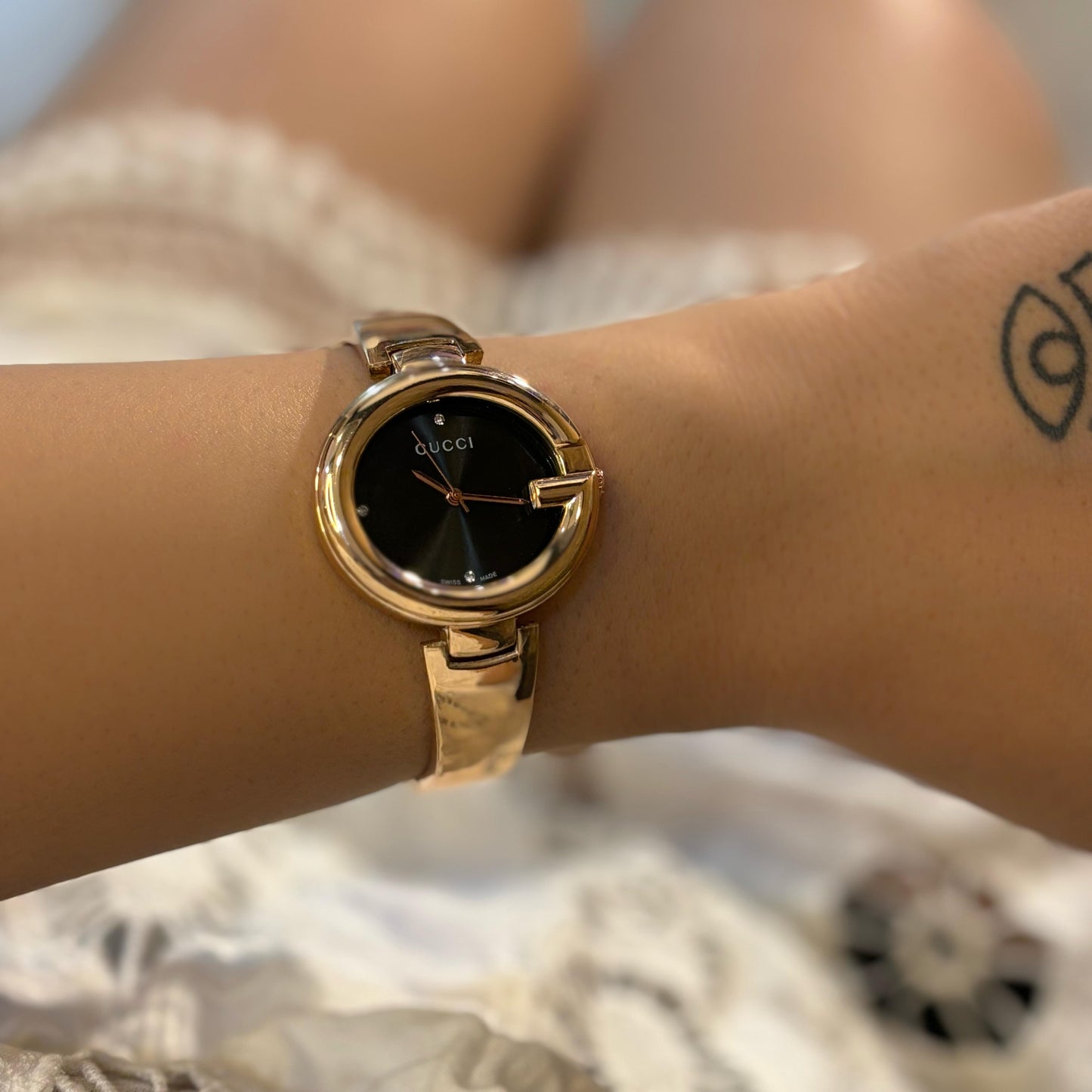 GCCI Rose Gold Black Watch