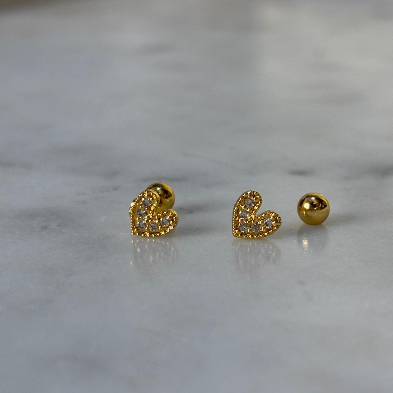 Heart Studded Flatback Earrings