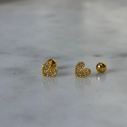 Heart Studded Flatback Earrings