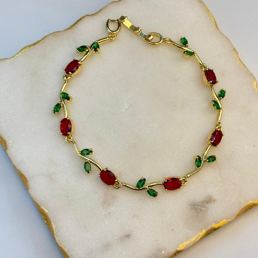 Red Tulip Cinderella Bracelet ( Gold )