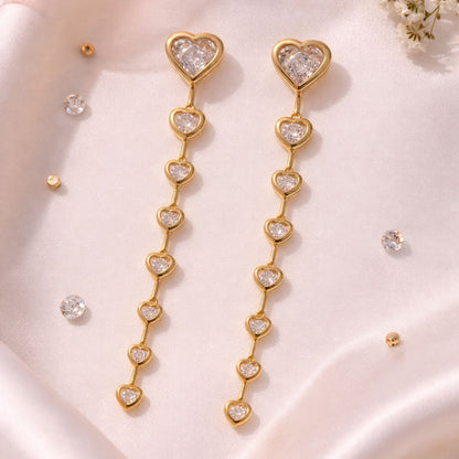 Bejewelled Heart Necklace (White)