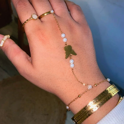 Pearl Butterfly Hand Chain