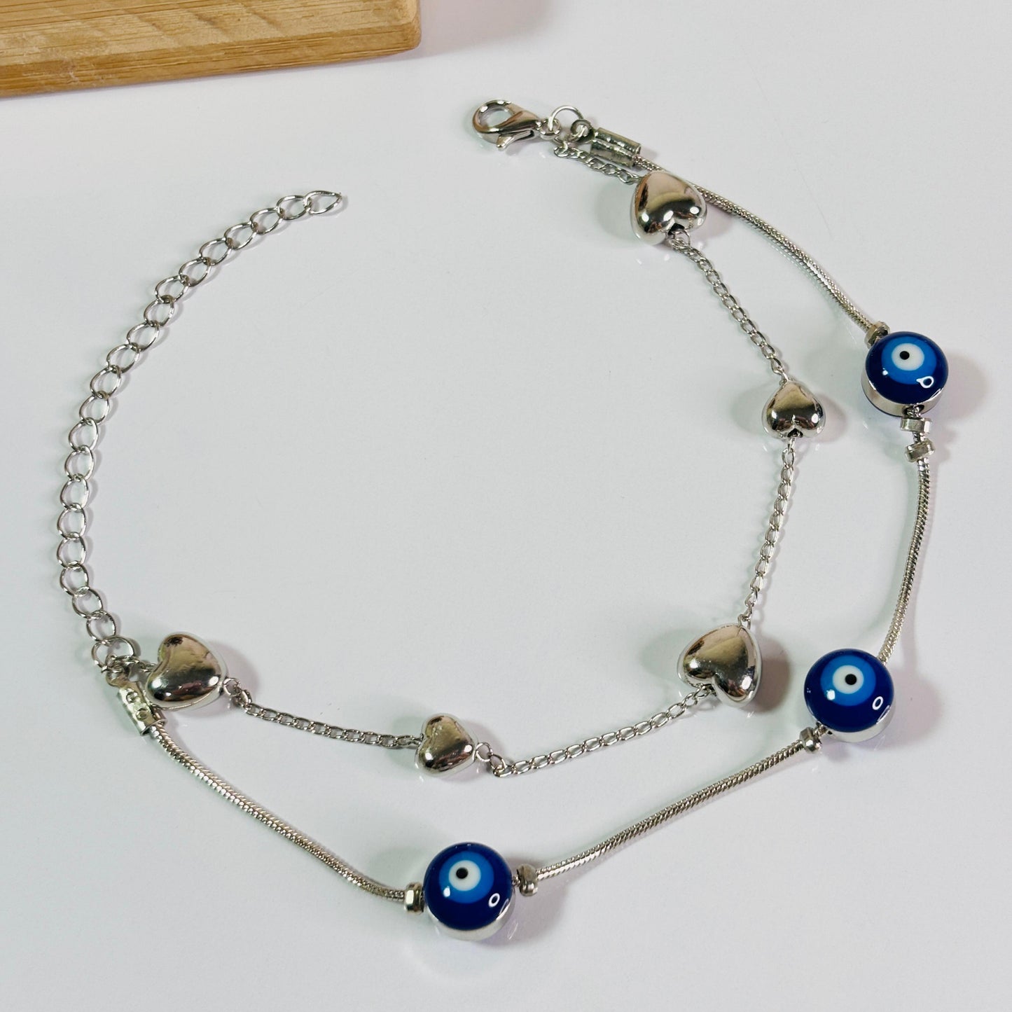 Evil Eye Heart Bracelet (Silver)