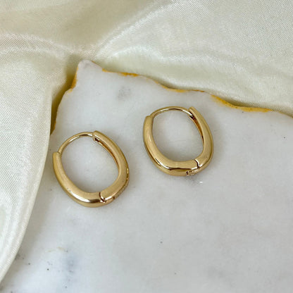 Soft Curve Gold Hoops (Small)