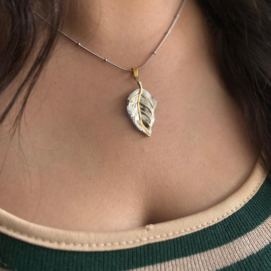 Leafy Dual Tone Necklace